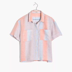 NWT Madewell Linen Beachside Shirt in Ombré Stripe - Small